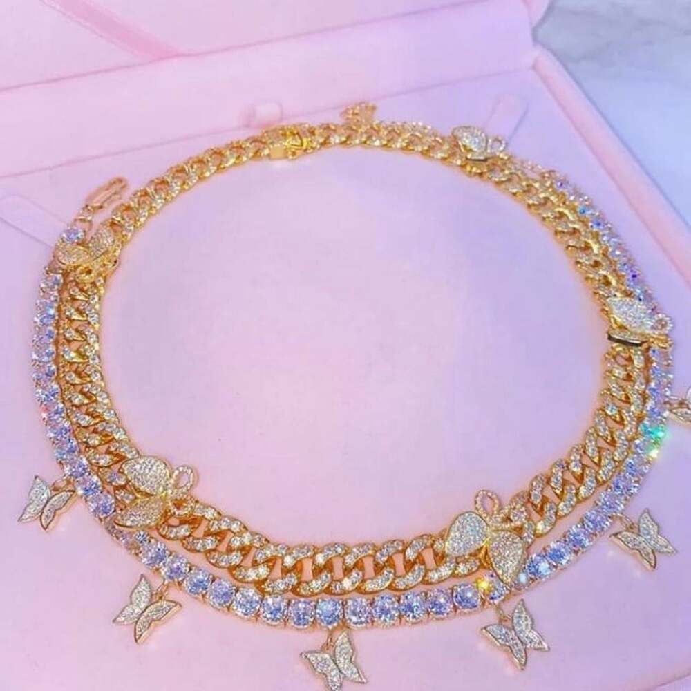 2 Piece Set Gold Butterfly 1576